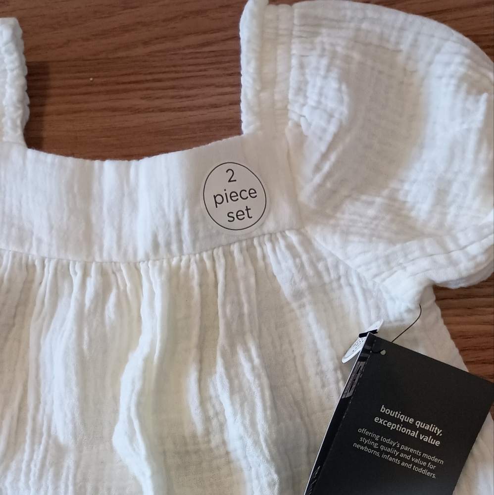 Gerber Boutique Summer Two-Piece Baby Outfit Dress - Cream Size 3-6 Mont… - Picture 5 of 12